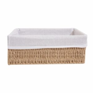 Cesta De Mimbre Rectangular Con Forro FREE HOME Mediano
