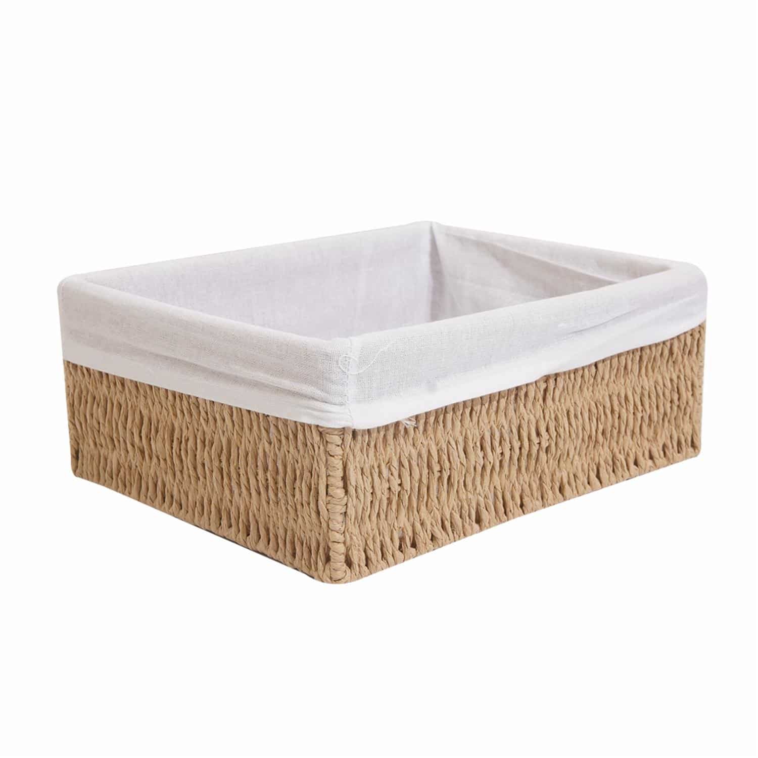 Cesta De Mimbre Rectangular Con Forro FREE HOME Mediano - Imagen 2