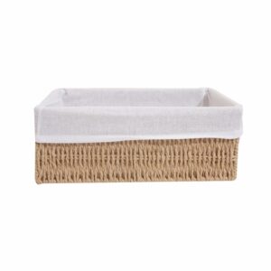 Cesta De Mimbre Rectangular Con Forro FREE HOME Pequeño