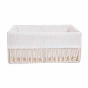Cesta De Mimbre Rectangular Con Cordones Beige FREE HOME Mediano