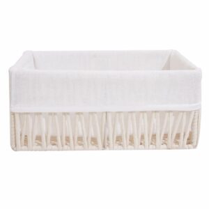 Cesta De Mimbre Rectangular Con Cordones Beige FREE HOME Pequeño