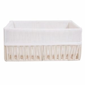 Cesta De Mimbre Rectangular Con Cordones Beige FREE HOME Pequeño