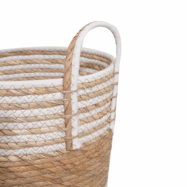 Cesta De Mimbre Redonda Oliva Beige Con Agarradera FREE HOME Grande - Imagen 2