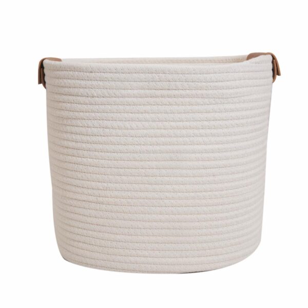 Cesta De Mimbre Redonda  Con Agarradera Café FREE HOME Mediano