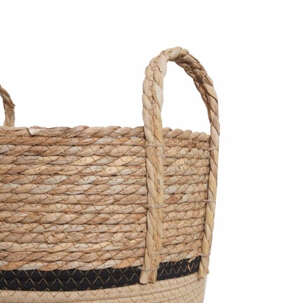 Cesta De Mimbre Redonda Línea Beige FREE HOME Mediano - Imagen 2