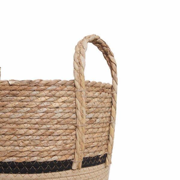 Cesta De Mimbre Redonda Línea Beige FREE HOME Pequeño - Imagen 2