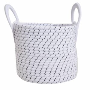Cesta De Mimbre Suave Con Agarradera Blanca FREE HOME Grande