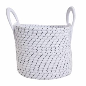 Cesta De Mimbre Suave Con Agarradera Blanca FREE HOME Mediano