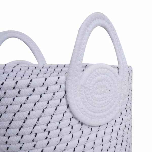 Cesta De Mimbre Suave Con Agarradera Blanca FREE HOME Mediano - Imagen 2