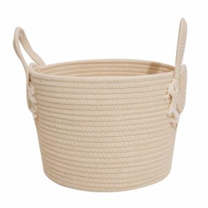 Cesta De Mimbre Suave Con Agarradera Beige FREE HOME Mediano