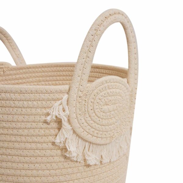 Cesta De Mimbre Suave Con Agarradera Beige FREE HOME Mediano - Imagen 2