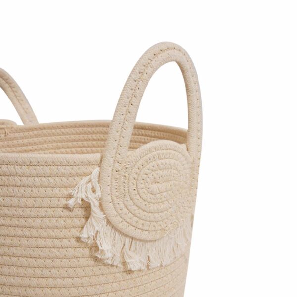 Cesta De Mimbre Suave Con Agarradera Beige FREE HOME Pequeño - Imagen 2