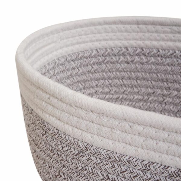 Cesta De Mimbre Ovalada Gris Con Filo Blanco FREE HOME Grande - Imagen 2