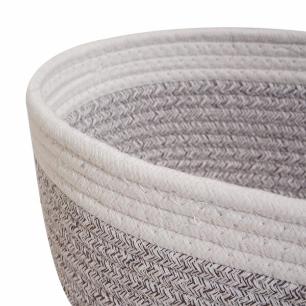 Cesta De Mimbre Ovalada Gris Con Filo Blanco FREE HOME Grande - Imagen 2