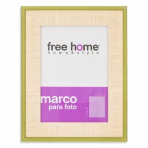 Portarretrato Lino Natural Verde Olivo FREE HOME 5X7"
