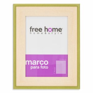 Portarretrato Lino Natural Verde Olivo FREE HOME 5X7"