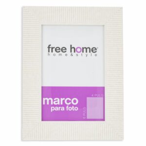 Portarretrato Textil Líneas Gris FREE HOME 4X6"
