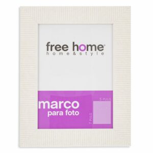 Portarretrato Textil Líneas Blanco FREE HOME 4X6"