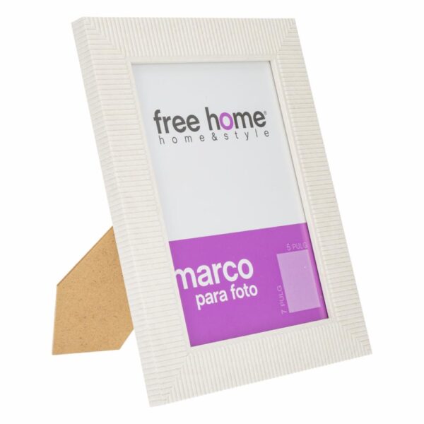 Portarretrato Textil Líneas Blanco FREE HOME 4X6" - Imagen 2