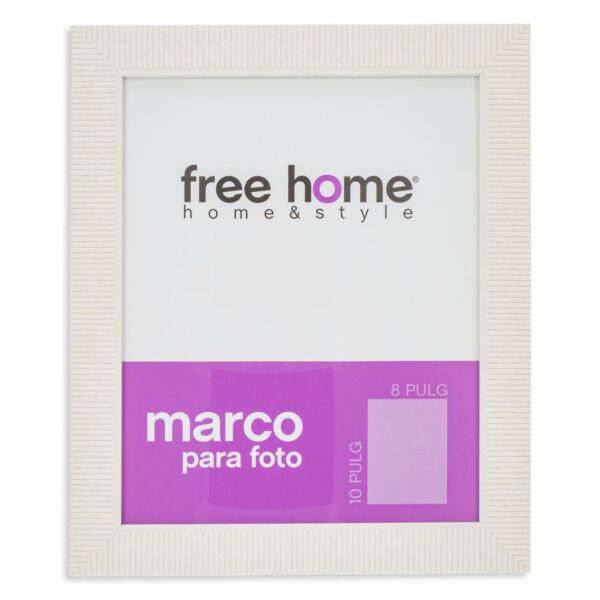 Portarretrato Textil Líneas Blanco FREE HOME 4X6"