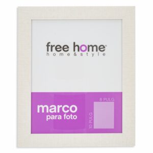 Portarretrato Textil Líneas Blanco FREE HOME 4X6"