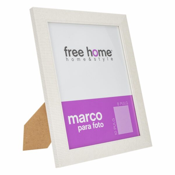 Portarretrato Textil Líneas Blanco FREE HOME 4X6" - Imagen 2