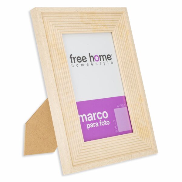 Portarretrato Textil Rayas Rosa FREE HOME 4X6" - Imagen 2