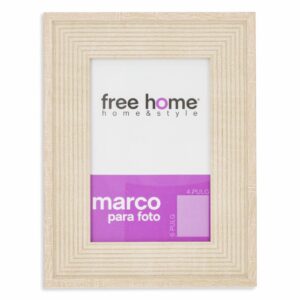 Portarretrato Textil Rayas Gris Claro FREE HOME 4X6"