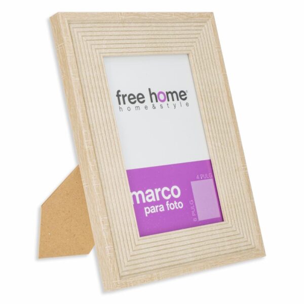 Portarretrato Textil Rayas Gris Claro FREE HOME 4X6" - Imagen 2