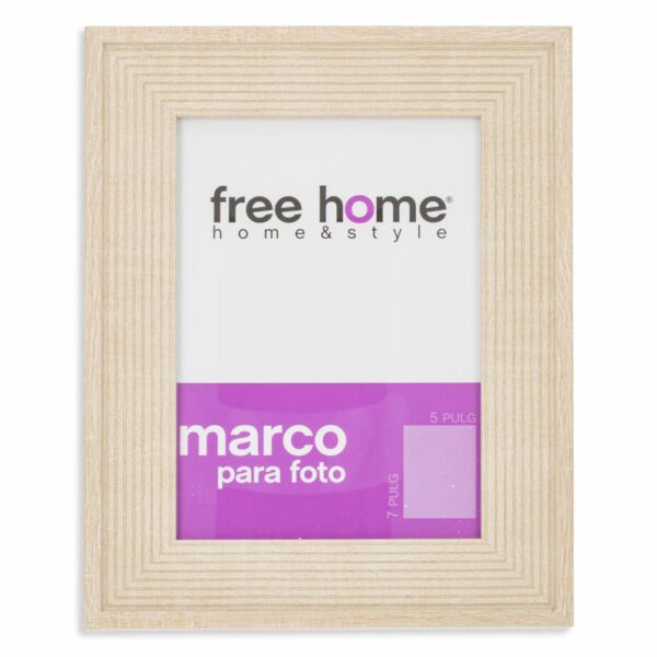 Portarretrato Textil Rayas Gris Claro FREE HOME 5X7"