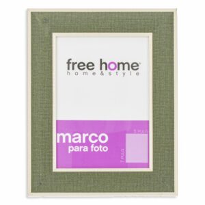 Portarretrato Verde Orilla Dorada FREE HOME 5X7"