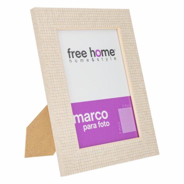 Portarretrato Relieve A Cuadros Crema FREE HOME 5X7" - Imagen 2