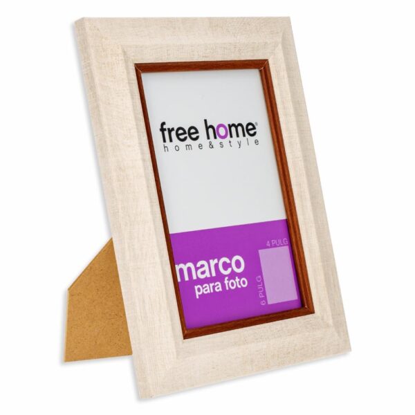 Portarretrato Crema Orillas Café Oscuro FREE HOME 4X6" - Imagen 2