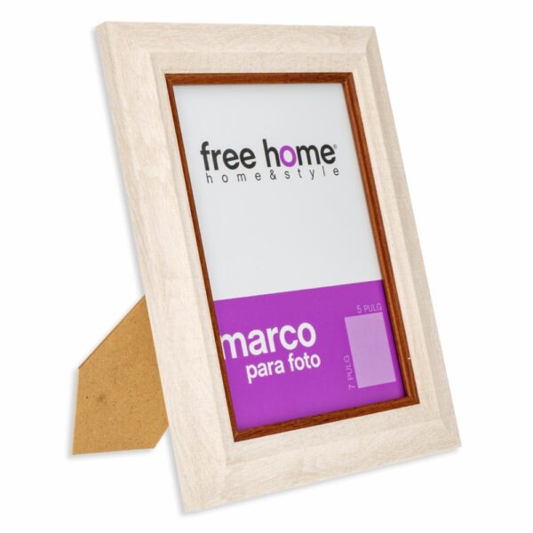 Portarretrato Crema Orillas Café Oscuro FREE HOME 5X7" - Imagen 2