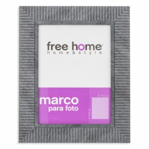 Portarretrato Relieve Gris Oscuro FREE HOME 5X7"