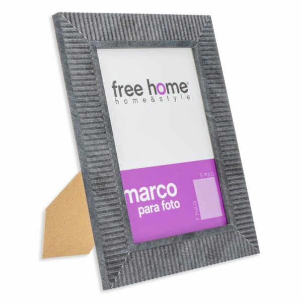 Portarretrato Relieve Gris Oscuro FREE HOME 5X7" - Imagen 2