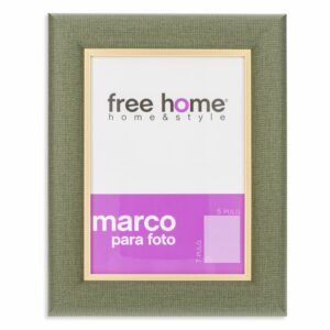 Portarretrato Verde Olivo Interior Dorado FREE HOME 5X7"