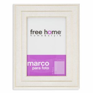Portarretrato Gris Claro Orilla Dorada FREE HOME 4X6"