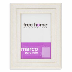 Portarretrato Gris Claro Orilla Dorada FREE HOME 4X6"