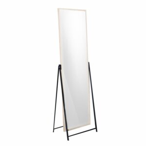 Espejo De Pie Marco Natural Base Negra FREE HOME 40X15 Cm