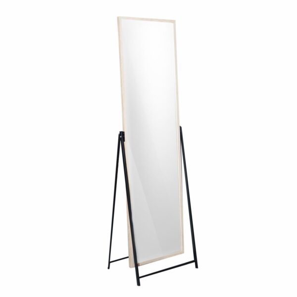 Espejo De Pie Marco Natural Base Negra FREE HOME 40X15 Cm