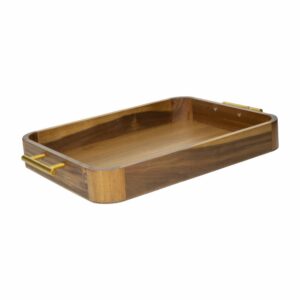 Charola De Servir Línea Acacia Madera Premium Z&L 42.5X27.5X5 CM