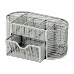 Organizador De Oficina 8 Divisiones Y Gaveta Silver FLIX Metalico