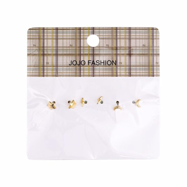 Pack De Aretes Estrellas Rayos Y Lunas JOJO FASHION 3 Pares