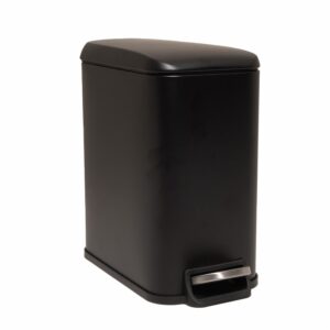 Basurero Con Pedal Metalizado Contemporary FREE HOME Negro