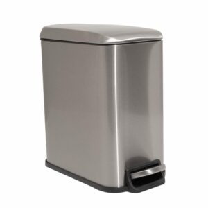 Basurero Con Pedal Metalizado Contemporary FREE HOME Gris