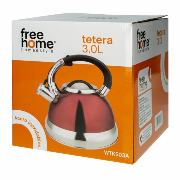 Tetera De Inducción Diseño Ana Color Roja FREE HOME 3  Litros - Imagen 2