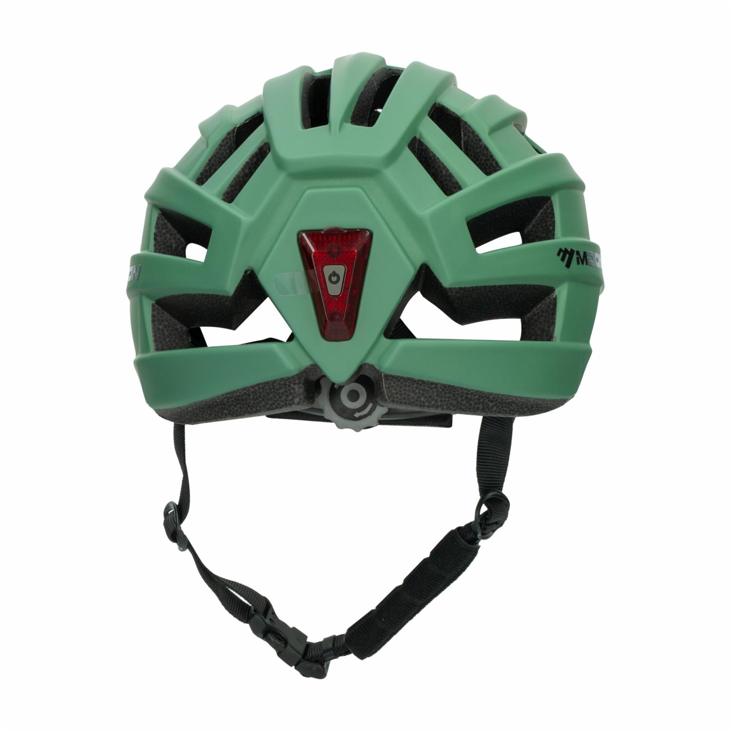 Casco Para Bicicleta Con Víscera Y Luz Posterior Verde Oliva MOON 1 Pieza - Imagen 2