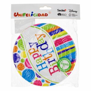 Plato Feliz Cumpleaños UNIFELICIDAD X 10 Uds