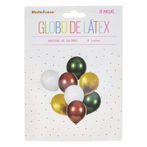 Juego De Globos Varios Colores UNIFELICIDAD 8 Piezas